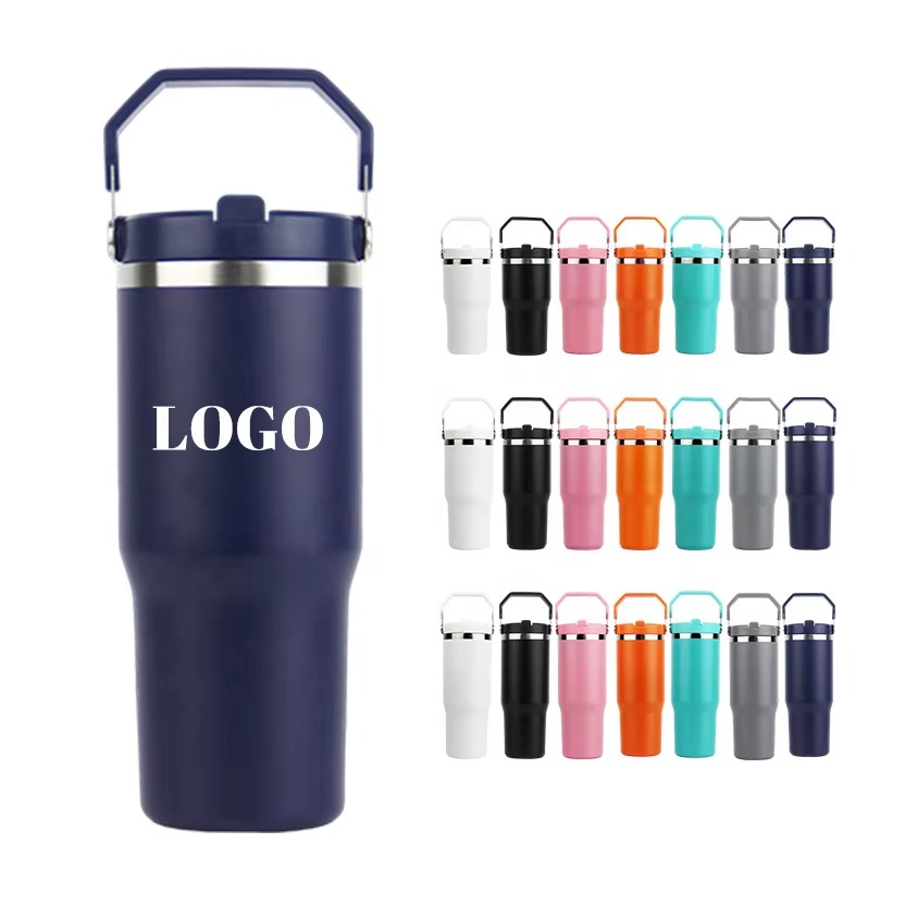 Flip Straw Tumbler with Handle - Image 1